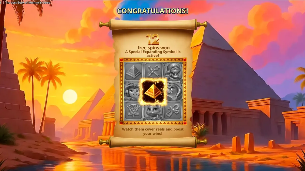 The Lost Book of Mummy’s Curse slot dengan tema Mesir kartun